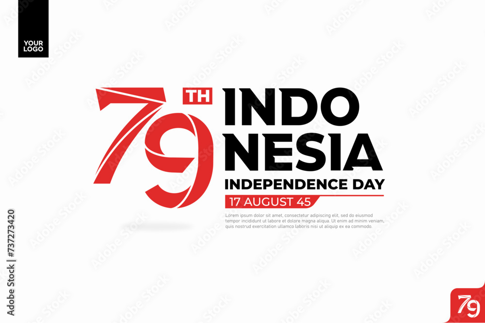 Obraz premium 79th Indonesia Independence Day Logotype.