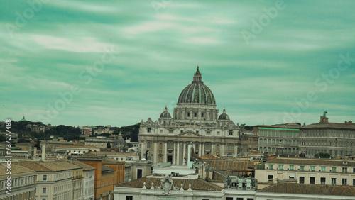 Vatican City Rome Italy. Rome architecture and landmark. St. Peter's cathedral in Rome. Italian Renaissance church