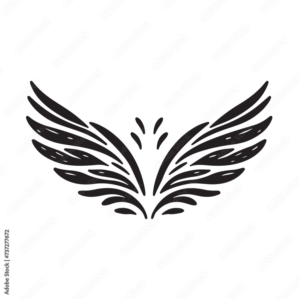 Wings icon sketch cartoon hand drawn vector illustration sketch Wings icon sketch cartoon hand drawn vector illustration sketch