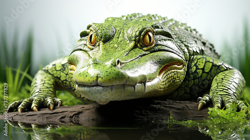 Wildlife crocodile isolated on white background