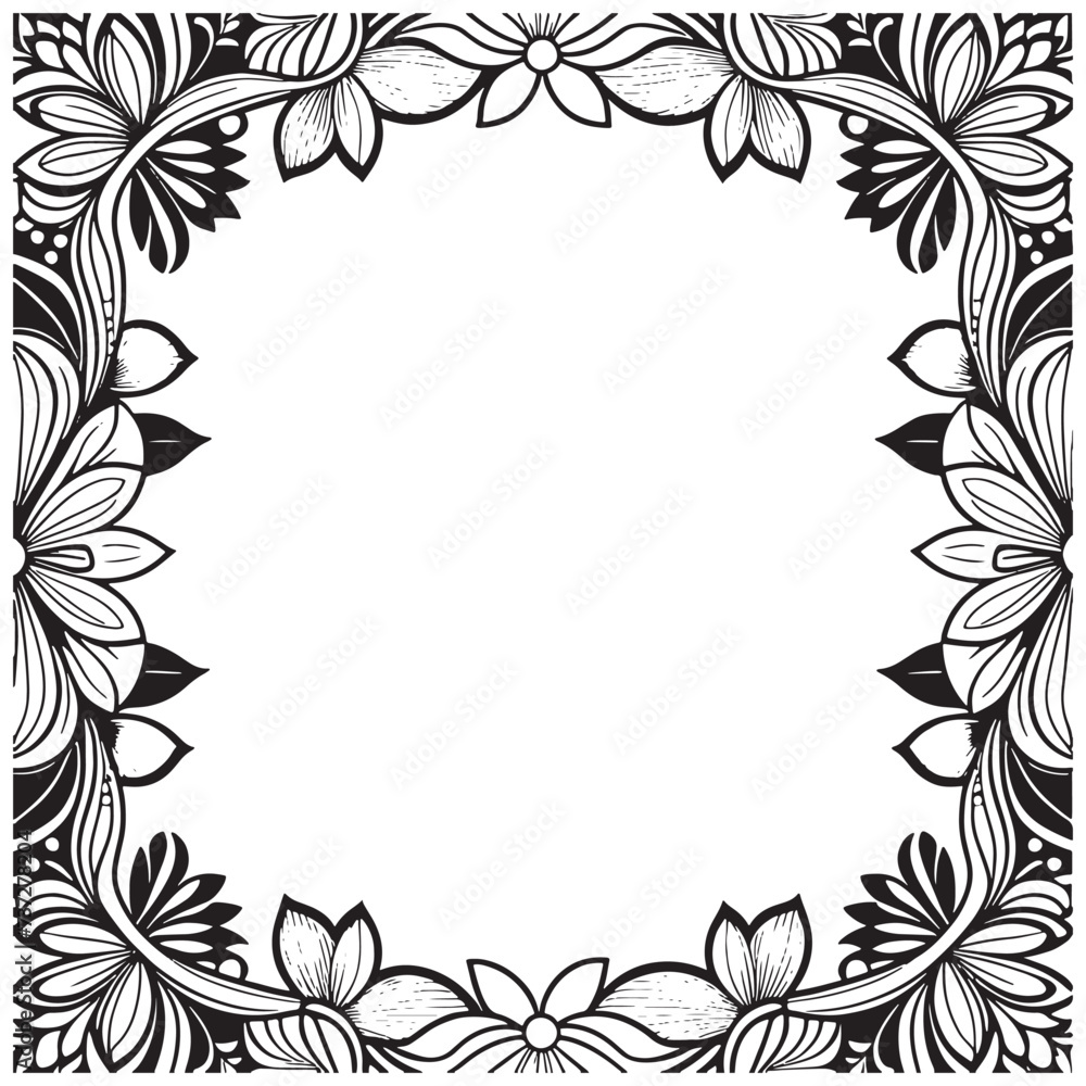 Luxury floral outline drawing coloring book pages line art sketch