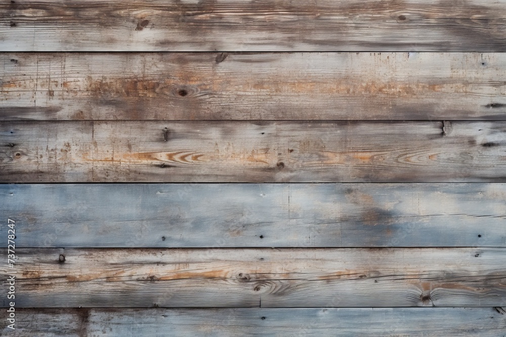 Close-up of a weathered and distressed wood wall surface