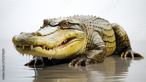Wildlife crocodile isolated on white background