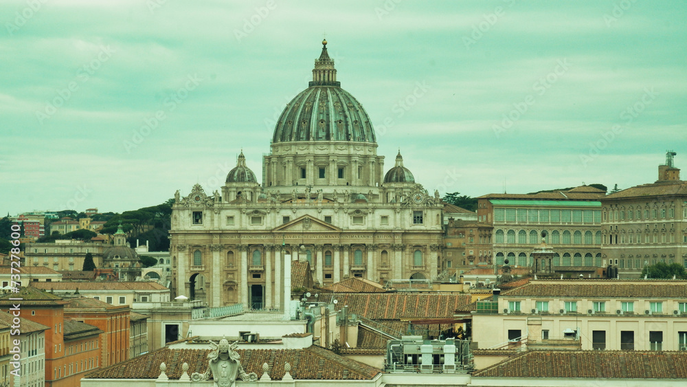 St. Peter's Basilica and St. Peter's Square from angel castle