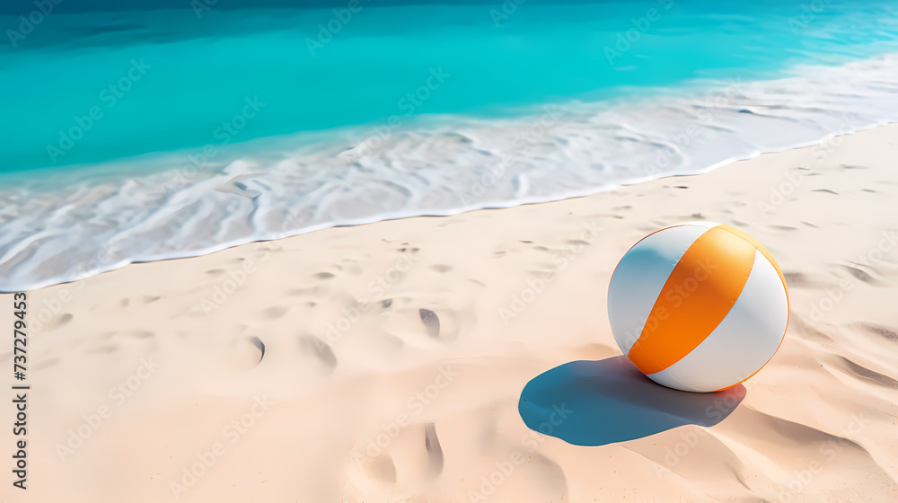 Obraz premium Beach volleyball, concept of healthy living, summer vacation, outdoor activities and travel