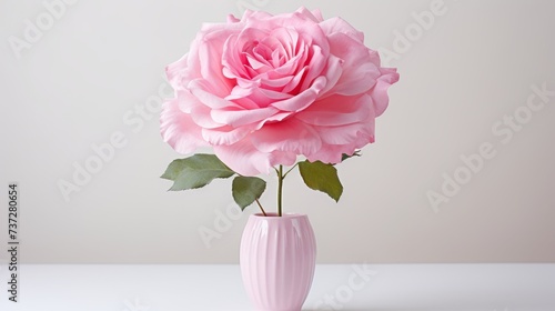 Pink rose in a pink vase