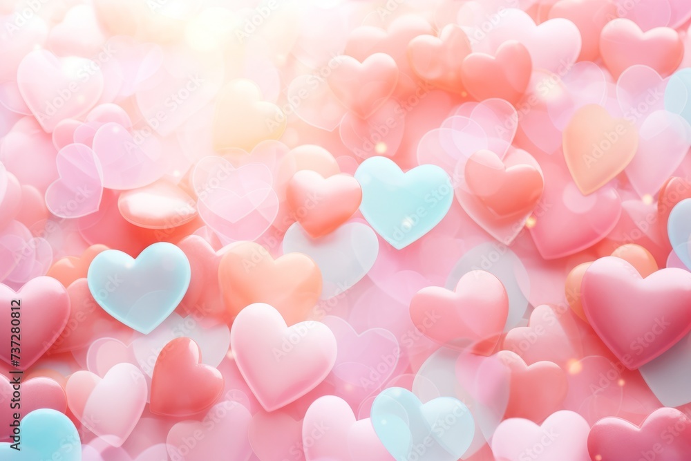 Pink and blue heart background