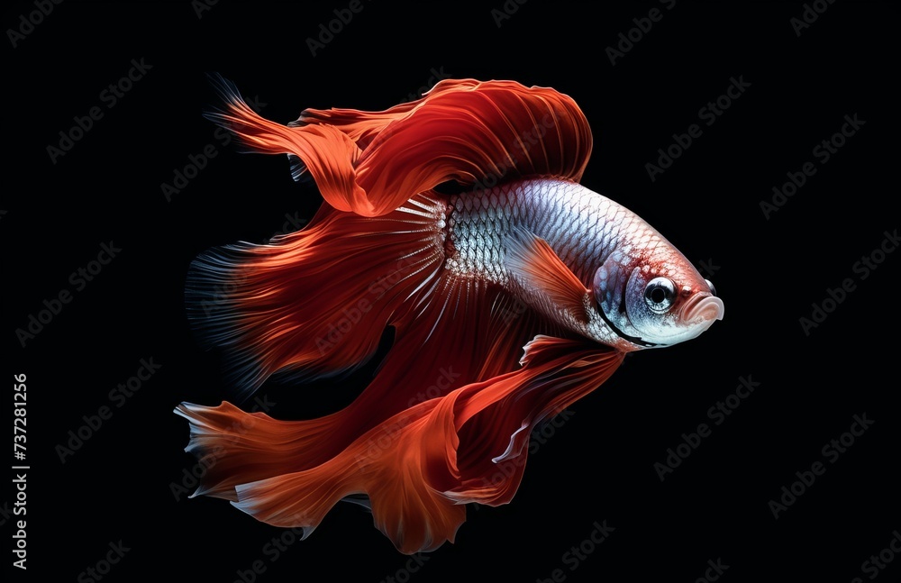 Close up art movement of Betta fish,Siamese fighting fish isolated on black background Close up art movement of Betta fish,Siamese fighting fish isolated on black background