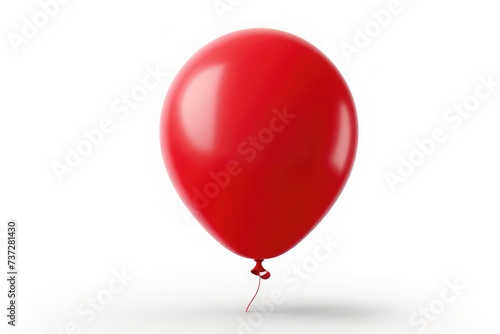 A red balloon isolated against a white background