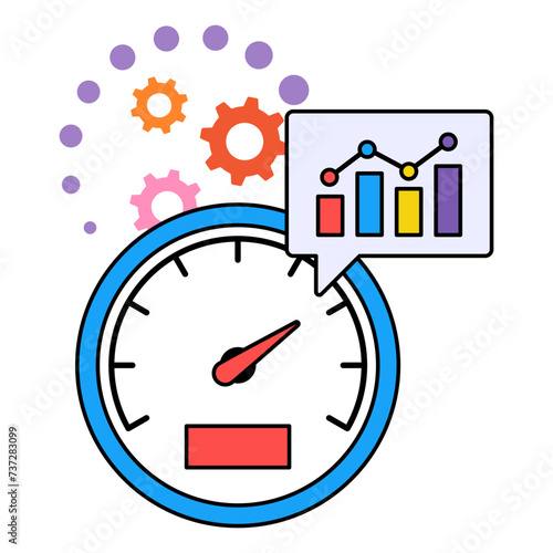 Project and historical Data concept, assessments can be analyzed to identify patterns vector design, self improvement  workplace Symbol,business motivation Sign, goal-directed behavior stock illustrti