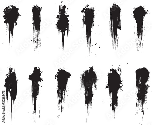 set of ink blots vector