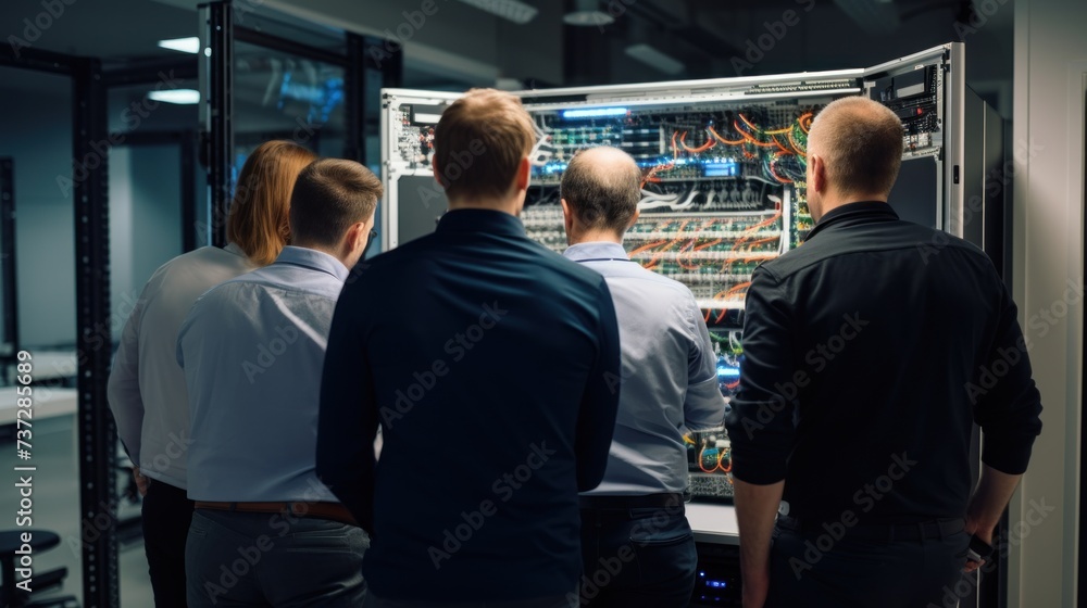 A group of IT specialists working together on a new project