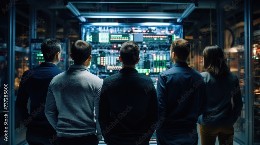 Fototapeta premium A group of IT specialists working together on a new project