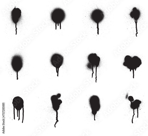set of ink splashes vector