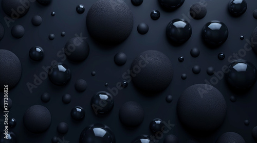 Abstract Rubber Black 3D Spheres Background