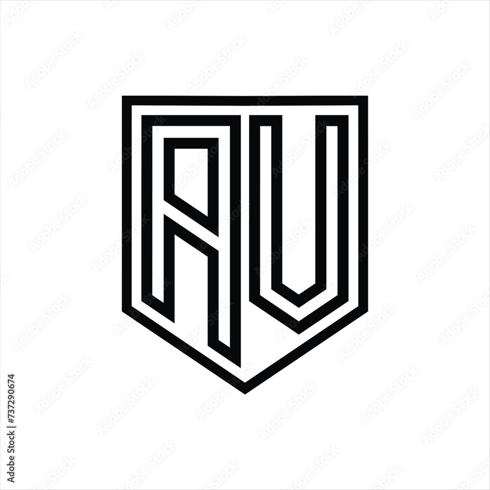 AV Letter Logo monogram shield geometric line inside shield isolated style design AV Letter Logo monogram shield geometric line inside shield isolated style design