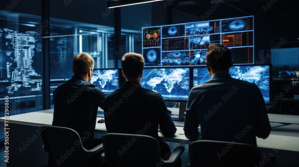 A group of IT specialists working together on a new project A group of IT specialists working together on a new project