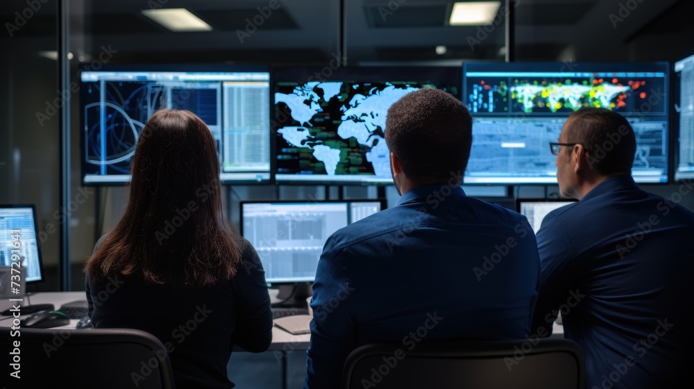 A group of IT specialists working together on a new project A group of IT specialists working together on a new project