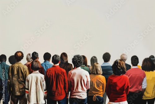 A Group of People Standing Together. Generative AI. photo