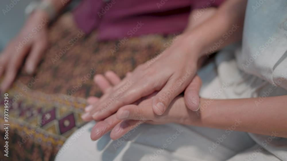 Concept of support and friendship of mother and daughter in a warm family. Concept of support and friendship of mother and daughter in a warm family.