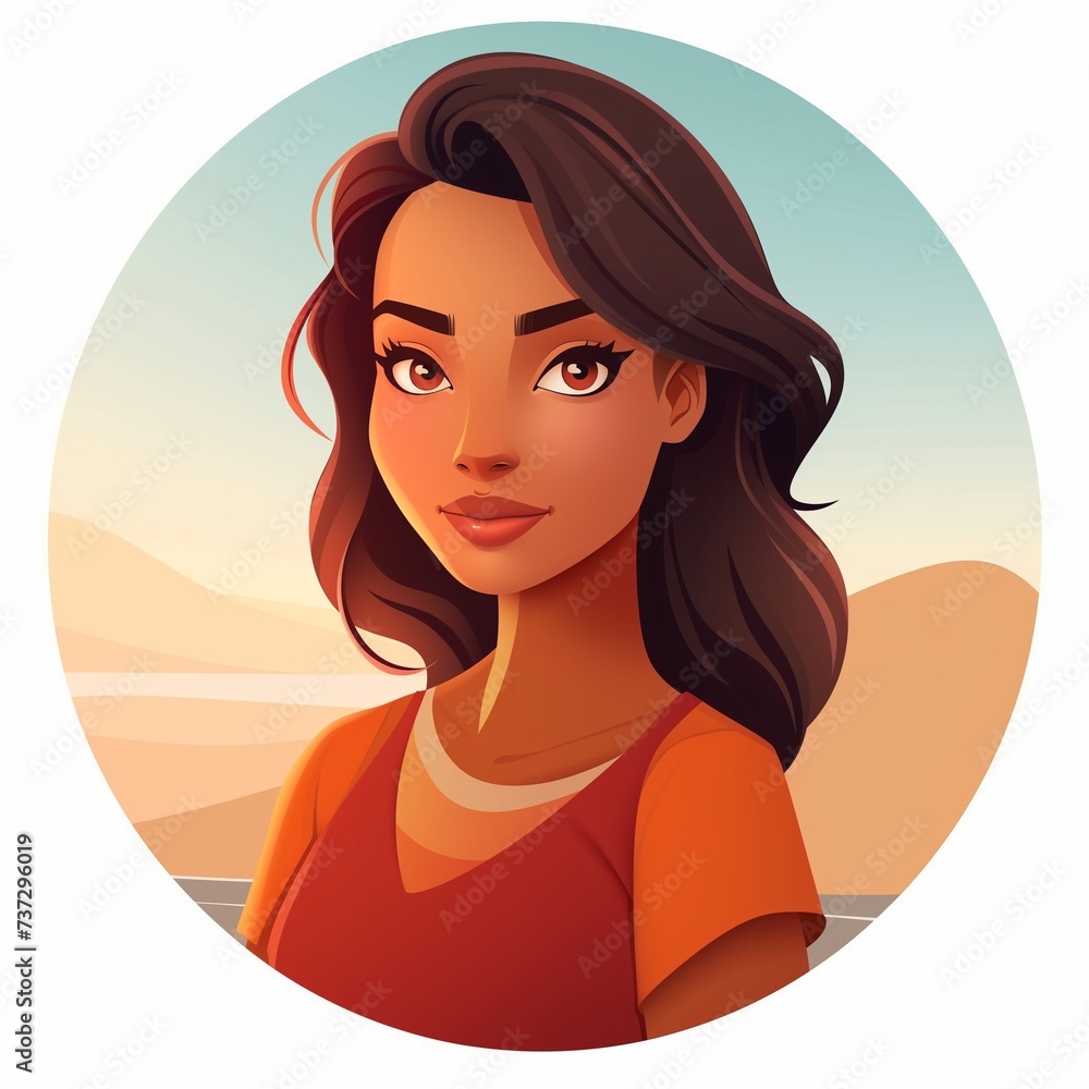 Portrait avatar of a brune woman Portrait avatar of a brune woman