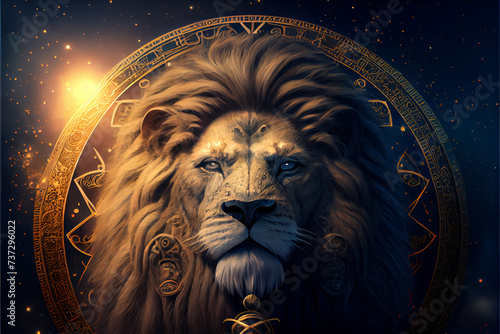 Leo zodiac sign constellation astrological concept background
