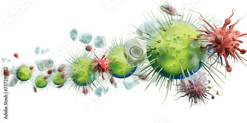 Flaviviridae viruses illustration generated ai photo