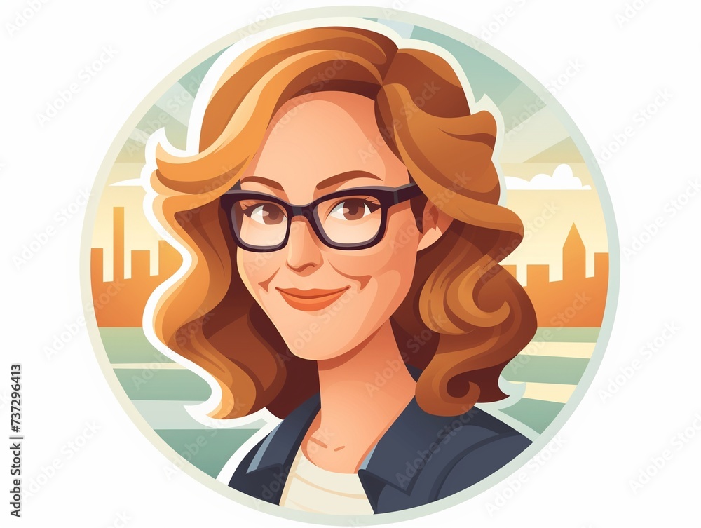 Avatar portrait of a woman for social media Avatar portrait of a woman for social media