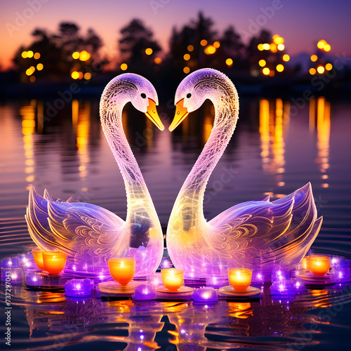 swan floating on water4
Generative AI photo