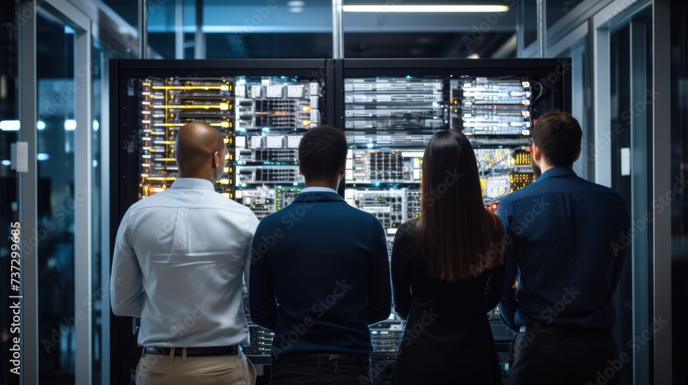 A group of IT specialists working together on a new project A group of IT specialists working together on a new project
