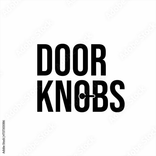 Door knobs word logo design with its symbol on the letter O.