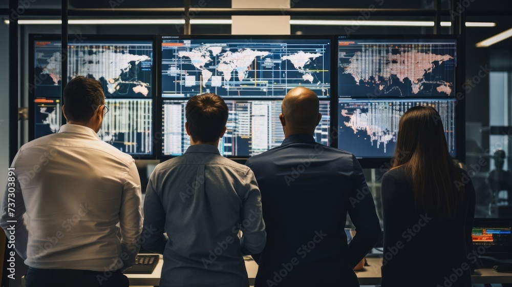 Fototapeta premium A group of IT specialists working together on a new project