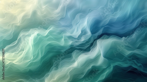 Abstract background with turquoise blue shades, beautiful waves. Copy space
