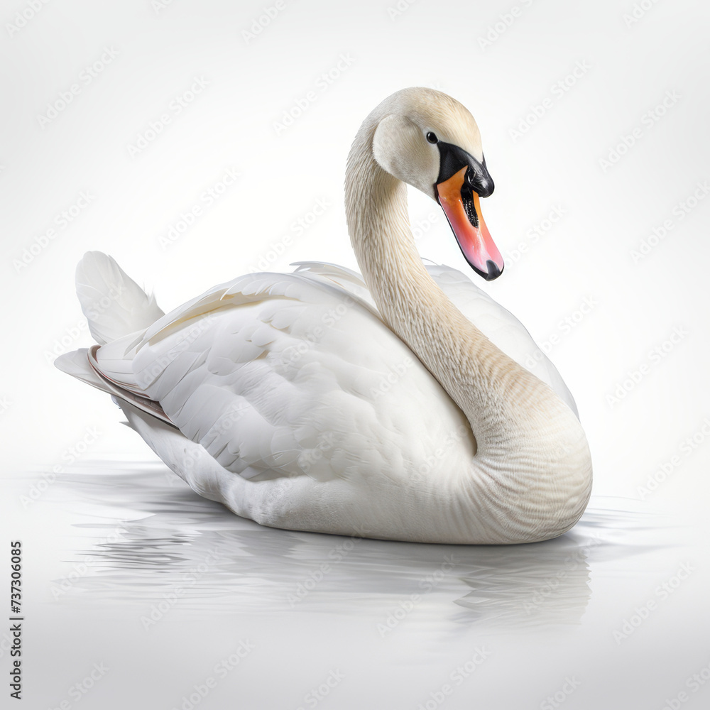 swan isolate on white background. swan isolate on white background.