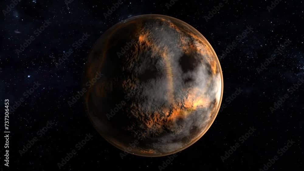 Abstract dark planet rotating in space Abstract dark planet rotating in space