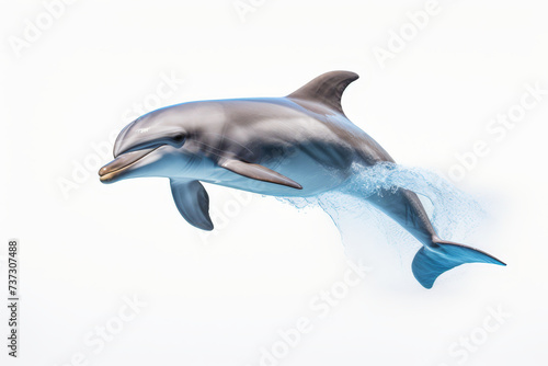 Dolphin is isolated on a white background. Mammal marine animal.