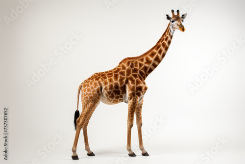 Giraffe isolated on white background.