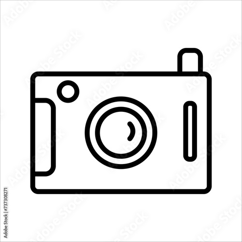 Ikon kamera dengan gaya datar trendi diisolasi pada latar belakang putih. Simbol kamera untuk desain situs web, logo, aplikasi, UI Anda. Ilustrasi vektor, EPS10.