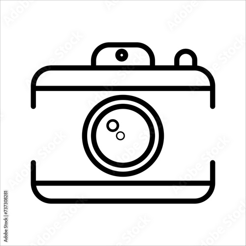 Ikon kamera dengan gaya datar trendi diisolasi pada latar belakang putih. Simbol kamera untuk desain situs web, logo, aplikasi, UI Anda. Ilustrasi vektor, EPS10.