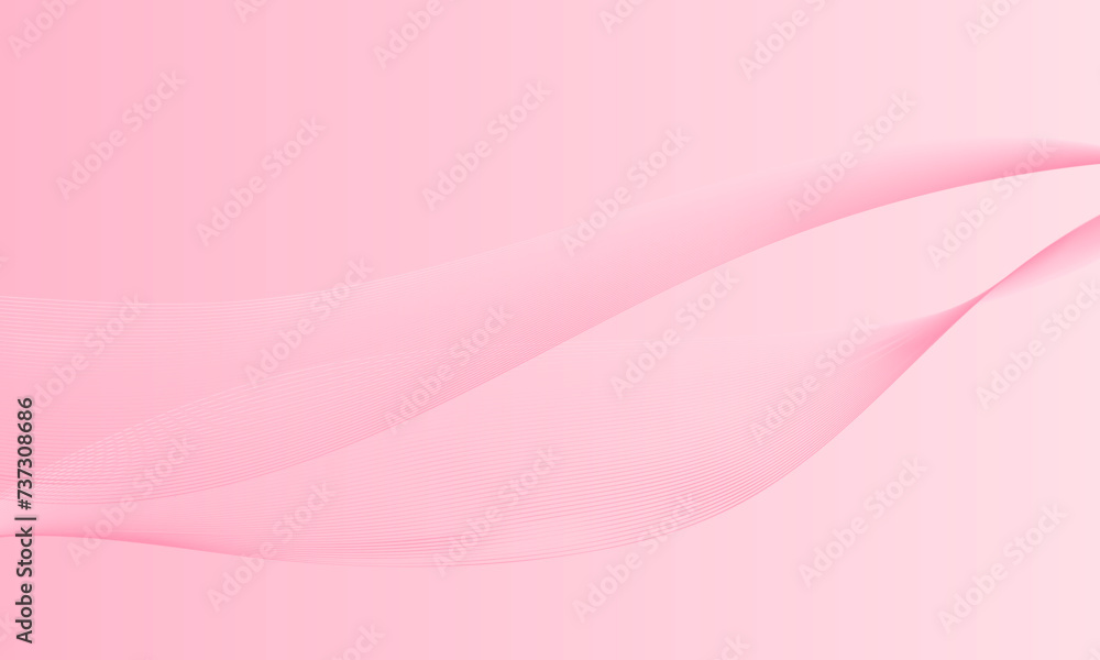 abstract pink line wave curves with smooth gradient background