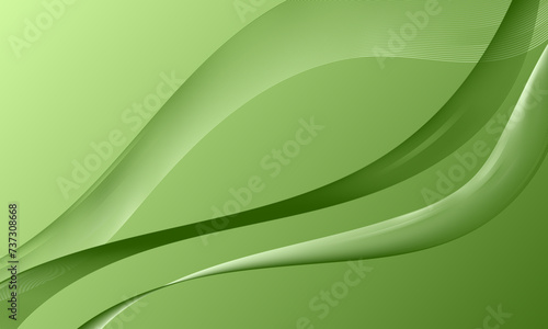 abstract green smooth lines wave curves on gradient background
