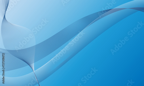 abstract blue light smooth lines wave curve on smooth gradient background