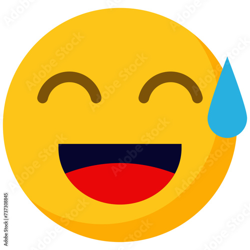 yellow flat emoji icon Sweat