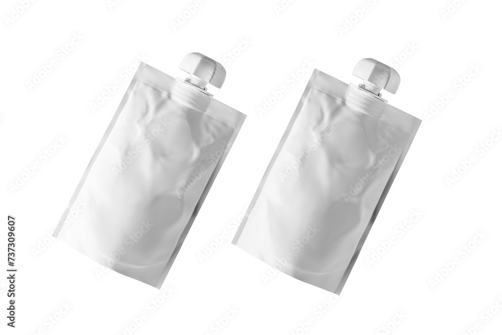 Doy pack with cap mock-up. Doy pack template on cutout background. Doy pack with cap mock-up. Doy pack template on cutout background.
