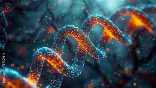 DNA Connection: A DNA Molecule with a DNA in the Middle and Psychedelic Interconnections