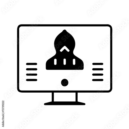 Hacker icon in vector format, depicting a cyber spy with a sleek and stealthy appearance, perfect for representing cybersecurity and digital espionage.