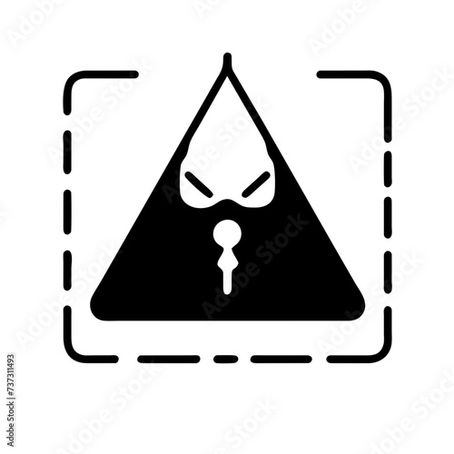 Hacker icon in vector format, depicting a cyber spy with a sleek and stealthy appearance, perfect for representing cybersecurity and digital espionage.