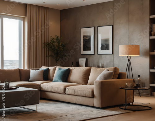 Modern living room interior with stylish comfortable sofa  © TP SHOTS