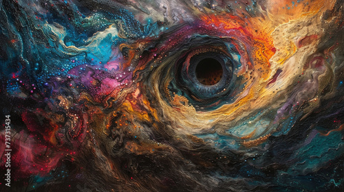 Exploring the mysterious depths of a black hole through abstract art
