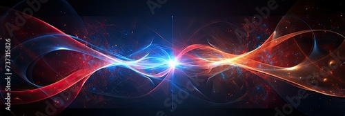 Particles and waves, scientific background of quantum technology, bright light © Yan